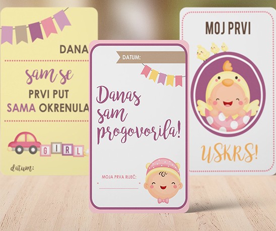 papilon design bonbon milestone kartice za bebe