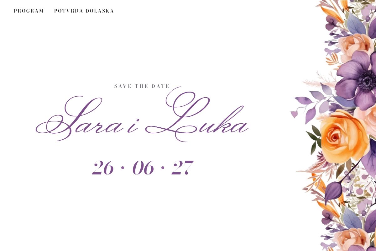 Lavender digital wedding invitation - Papilon Design