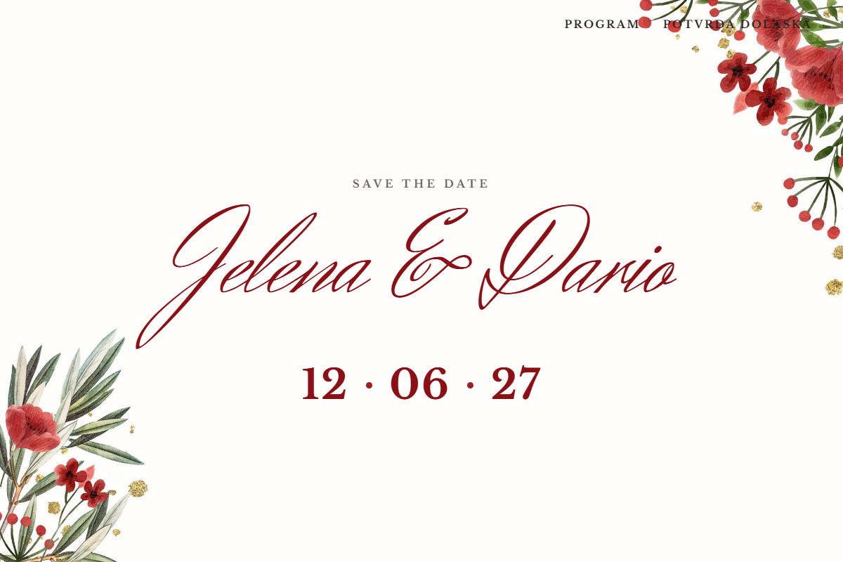 Poppy digital wedding invitation - Papilon Design