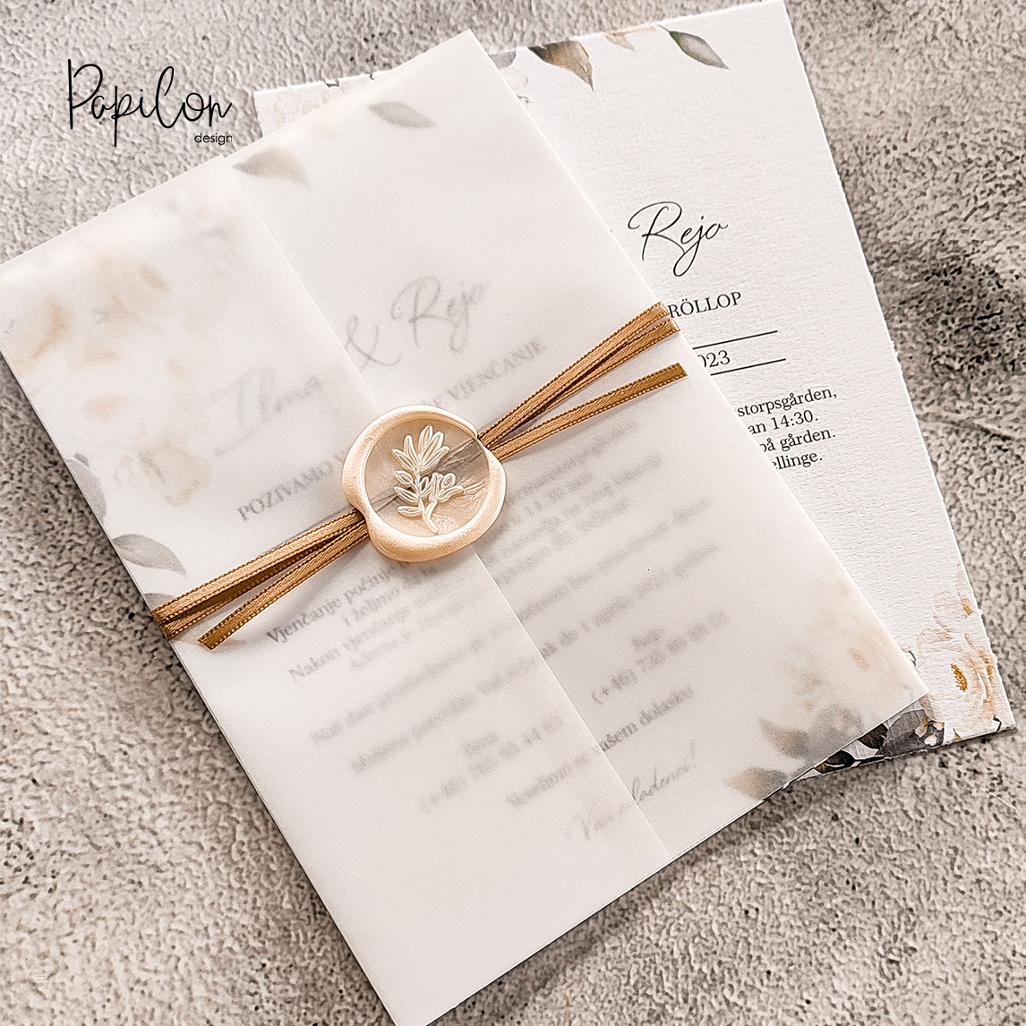 papilon design pozivnice za vjenčanje