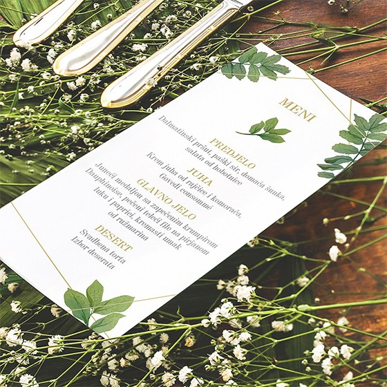 papilon design menu jelovnik vjenčanje
