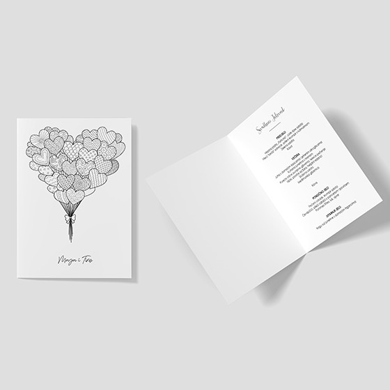 papilon design menu jelovnik vjenčanje