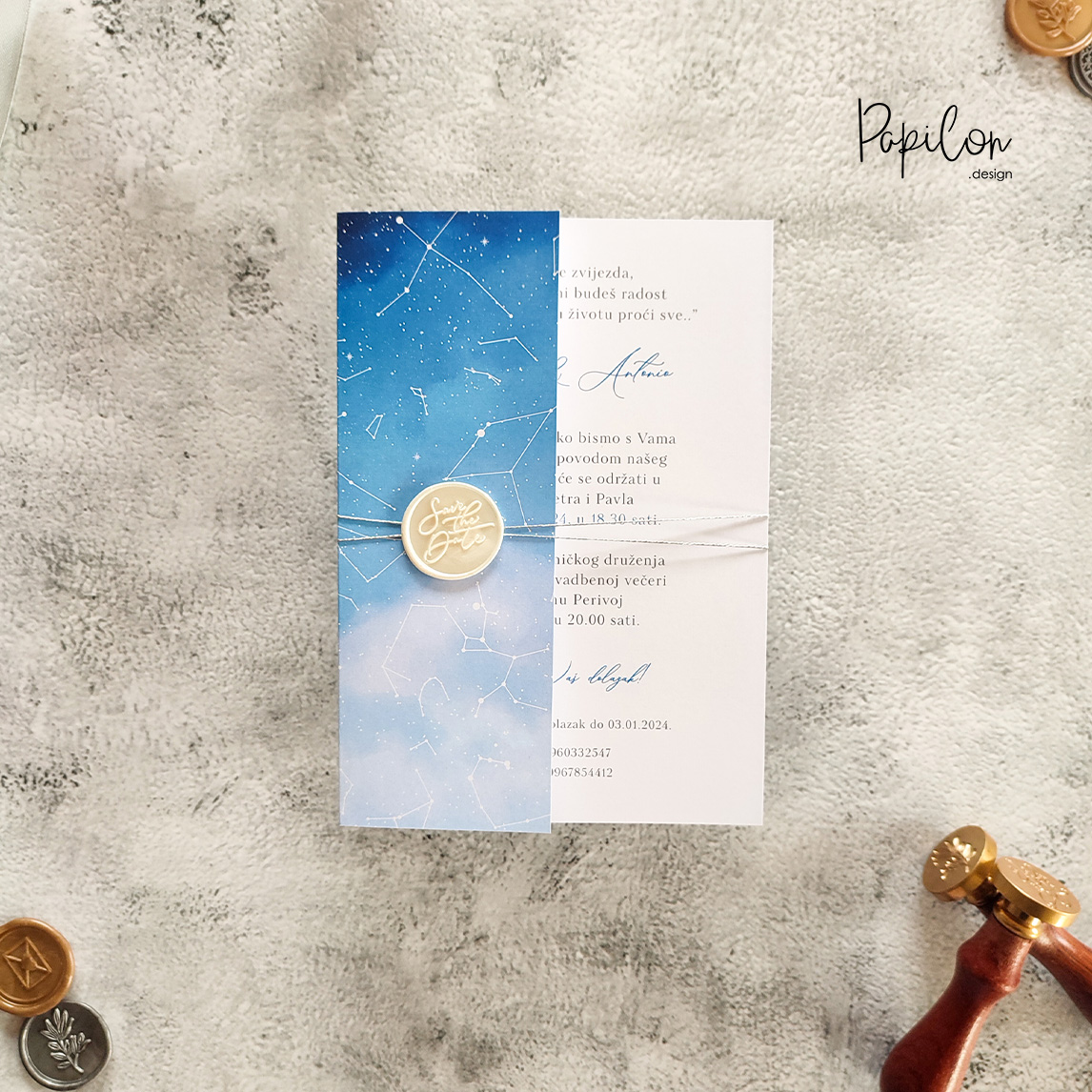 papilon design zagreb pozivnice za vjenčanje prikaz zvjezdanog neba sky art