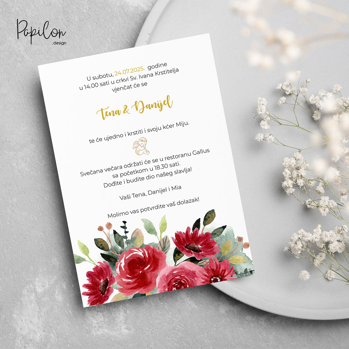 papilon design pozivnice za vjenčanje i krštenje